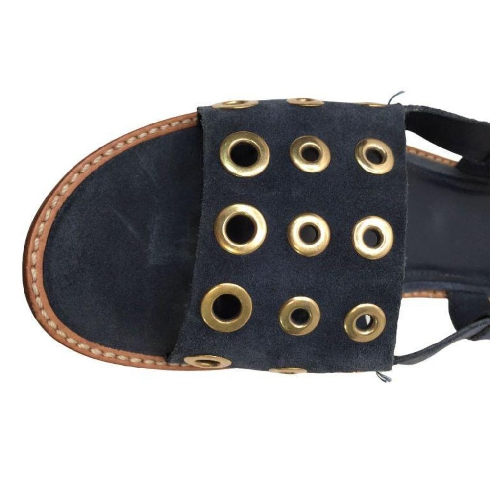 J. Crew Sandals Navy Blue Suede Slip-On Flats - Picture 6 of 9